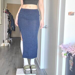 Aritzia Blue Heather H-Line Maxi Skirt